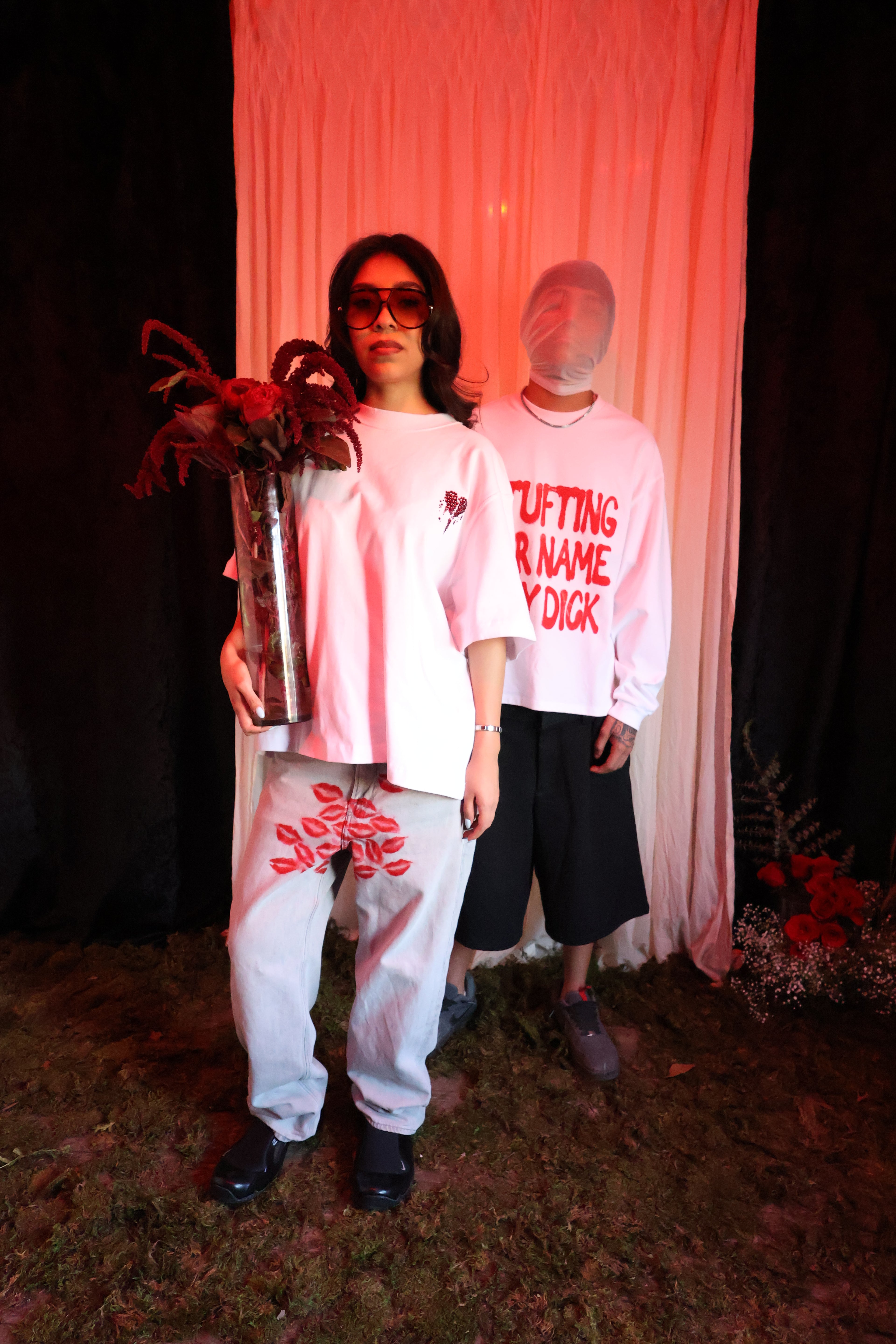 Jeans con besos de labios