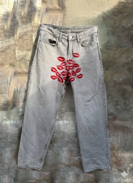 Jeans con besos de labios
